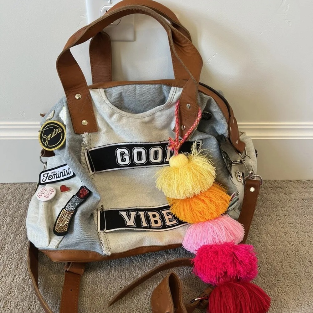 Nena & Co Legend Denim Convertible Day Bag CDB Brand New Without Tags Good Vibes